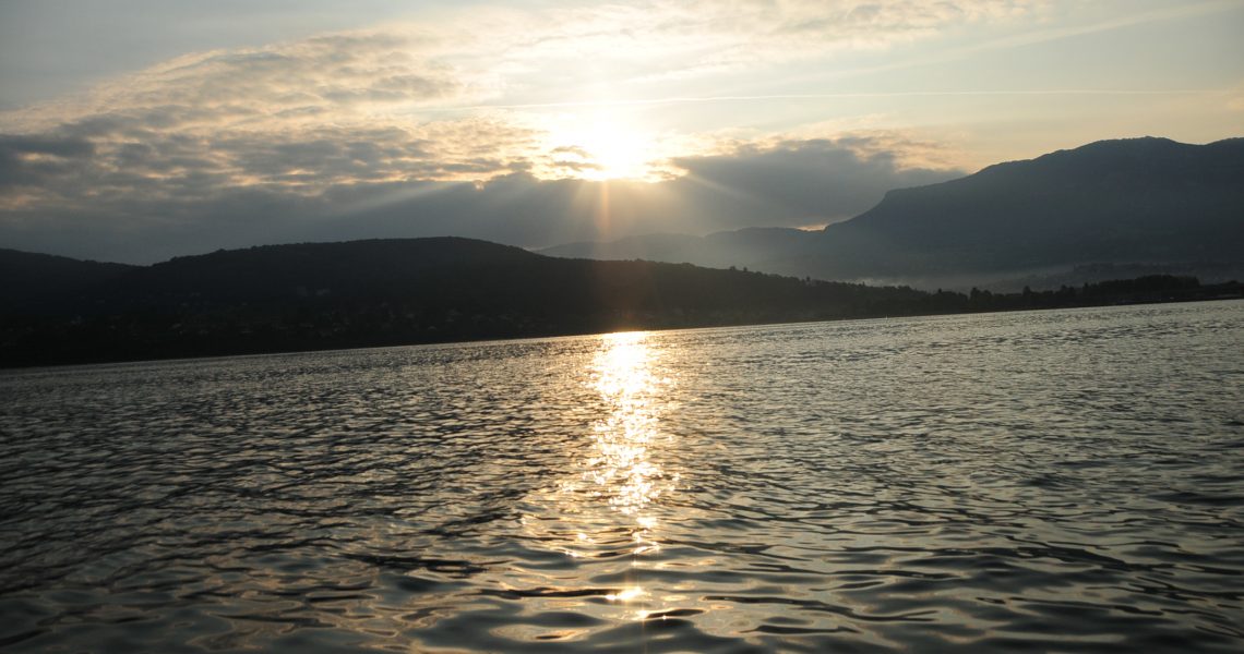 lever de soleil lac du bourget